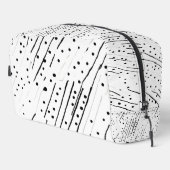 Strepen of stippen zwart, wit, grijs patroon toilettasje (Rechterhoek)