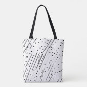 Strepen of stippen zwart, wit, grijs patroon tote bag (Achterkant)