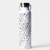 Strepen of stippen zwart, wit, grijs patroon waterfles (Voorkant)