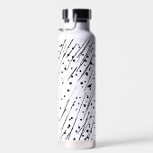 Strepen of stippen zwart, wit, grijs patroon waterfles (Rechts)