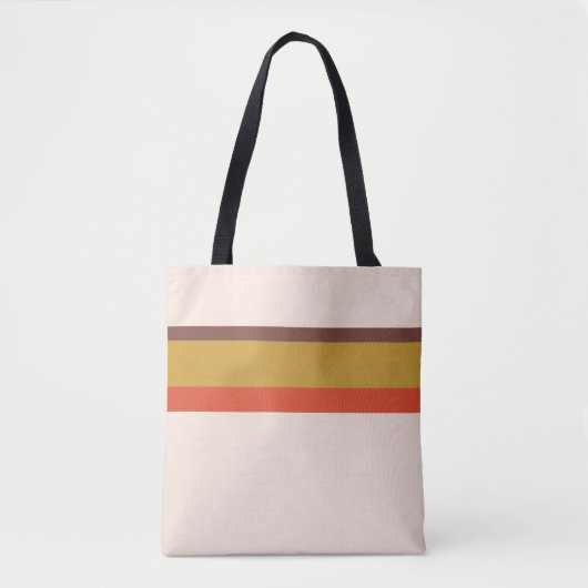Strepen ontwerp natuurlijke roze rood bruin geel tote bag (Voorkant)