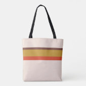 Strepen ontwerp natuurlijke roze rood bruin geel tote bag (Achterkant)