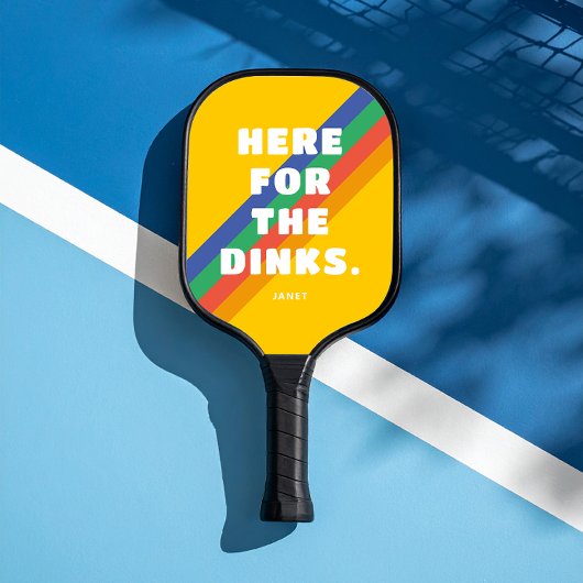  strepen op goudgeel hier voor de Dink Pickleball Paddle