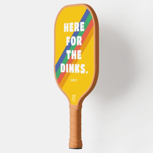 strepen op goudgeel hier voor de Dink Pickleball Paddle (Links)
