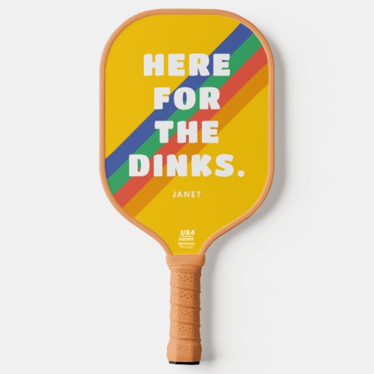  strepen op goudgeel hier voor de Dink Pickleball Paddle (Achterkant)