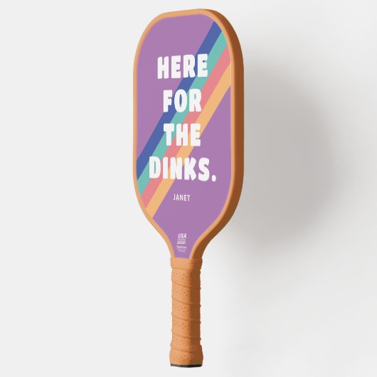  strepen op Paarse Hier voor de Dinks Pickleball Paddle (Links)
