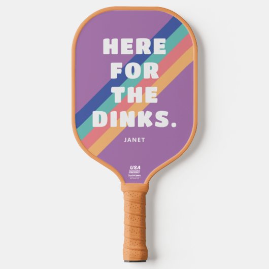  strepen op Paarse Hier voor de Dinks Pickleball Paddle (Voorkant)