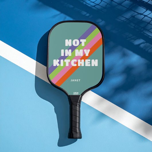  strepen op stoffig blauw niet in mijn keuken pickleball paddle