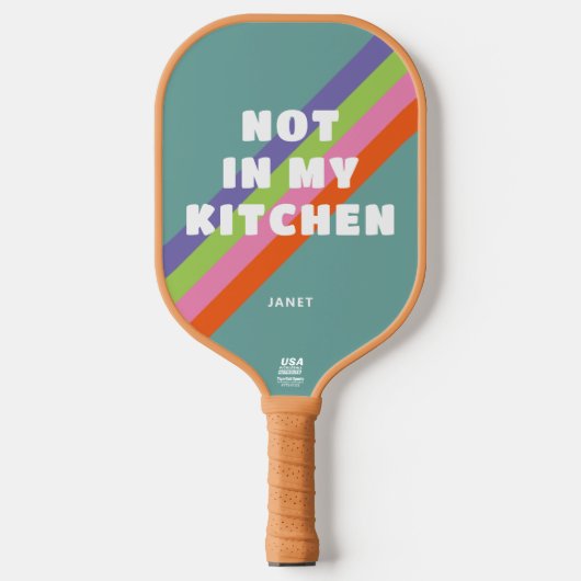 strepen op stoffig blauw niet in mijn keuken pickleball paddle (Voorkant)
