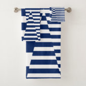 Strepen op Strepen in Blauw en Wit Bad Handdoek (Insitu)