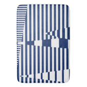 Strepen op Strepen in Blauw en Wit Badmat (Voorkant Verticaal)