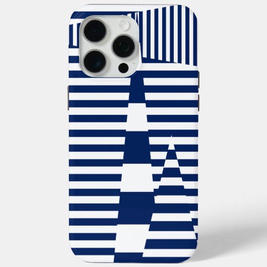 Strepen op Strepen in Blauw en Wit Case-Mate iPhone Case (Achterkant)