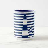 Strepen op Strepen in Blauw en Wit Mok (Midden)