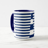 Strepen op Strepen in Blauw en Wit Mok (Voorkant links)