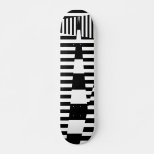 Strepen op strepen in zwart-wit persoonlijk skateboard