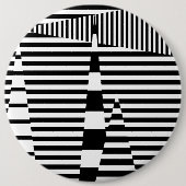 Strepen op strepen in zwart-wit ronde button 6,0 cm (Voorkant)