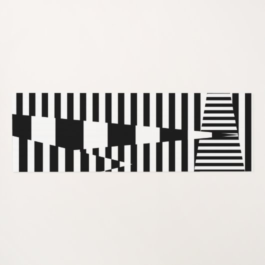 Strepen op strepen in zwart-wit yogamat (Achterkant (horizontaal))