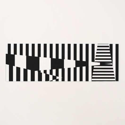 Strepen op strepen in zwart-wit yogamat (Voorkant (horizontaal))