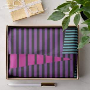 Strepen op Strepen - Roze, Paars, Blauw en Zwart Tissuepapier