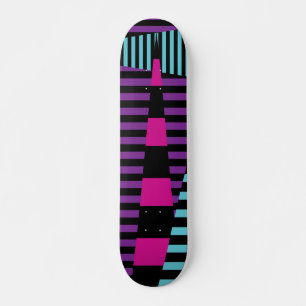 Strepen op Strepen - Roze, Paarse, Blauw en Zwart Persoonlijk Skateboard