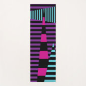 Strepen op Strepen - Roze, Paarse, Blauw en Zwart Yogamat (Voorkant)