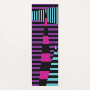 Strepen op Strepen - Roze, Paarse, Blauw en Zwart Yogamat