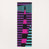 Strepen op Strepen - Roze, Paarse, Blauw en Zwart Yogamat (Achterkant)