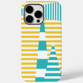 Strepen op Strepen - Turquoise en Geel Case-Mate iPhone Case (Achterkant)