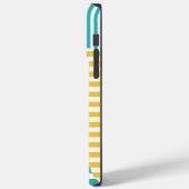 Strepen op Strepen - Turquoise en Geel Case-Mate iPhone Case (Achterkant / Links)