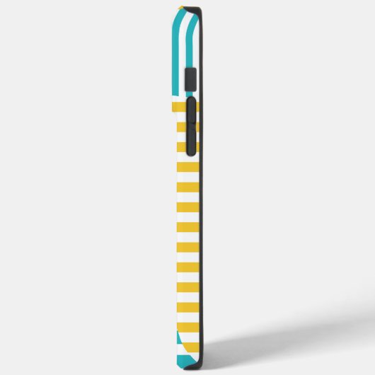 Strepen op Strepen - Turquoise en Geel Case-Mate iPhone Case (Achterkant / Links)