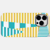 Strepen op Strepen - Turquoise en Geel Case-Mate iPhone Case (Achterkant (horizontaal))