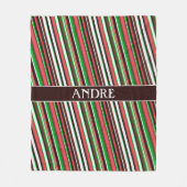 Strepen Oranje groen minimalepatroon Fleece Deken (Voorkant)