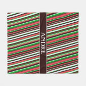 Strepen Oranje groen minimalepatroon Fleece Deken (Voorkant (Horizontaal))