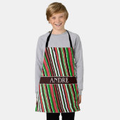 Strepen Oranje groen minimalepatroon Schort (Gedragen)