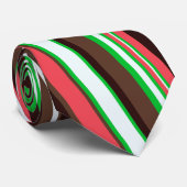 Strepen Oranje groen minimalepatroon Stropdas (Opgerold)