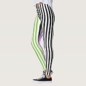 Strepen Paars Groen Zwart Leggings (Links)