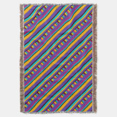 Strepen paarse geel blauw deken (Voorkant Verticaal)