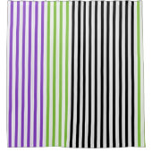 Strepen Paarse Groen Zwart Douchegordijn (Voorkant)