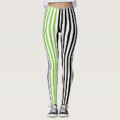 Strepen Paarse Groen Zwart Leggings (Voorkant)