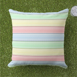 Strepen Pastel kleurrijke moderne geometrische Buitenkussen