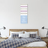 Strepen Patroon aangepaste grootte & tekst verpakt Canvas Afdruk (Insitu (Slaapkamer))