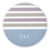 Strepen Patroon aangepaste monogram knoppen & pull (Voorkant)