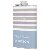 Strepen Patroon aangepaste monogram kolf Heupfles (Links)