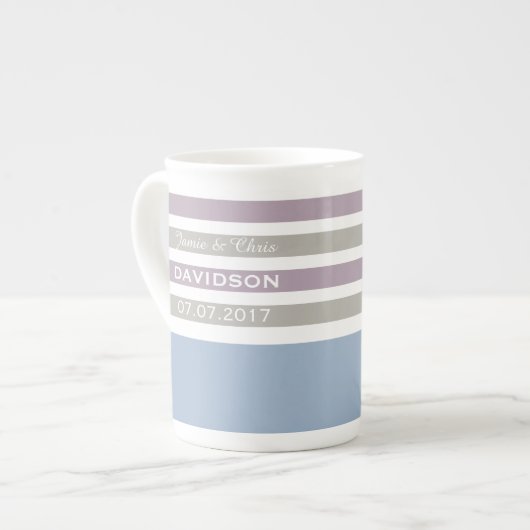 Strepen Patroon aangepaste monogram mokken (Links)