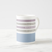 Strepen Patroon aangepaste monogram mokken (Voorkant rechts)