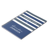 Strepen Patroon aangepaste monogram notitieboek (Linkerzijde)