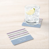 Strepen Patroon aangepaste monogram onderzetters (Insitu)