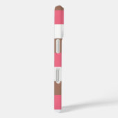 Strepen Patroon Mocha Roze Wit Personaliseren Case-Mate iPhone Case (Achterkant / Rechts)