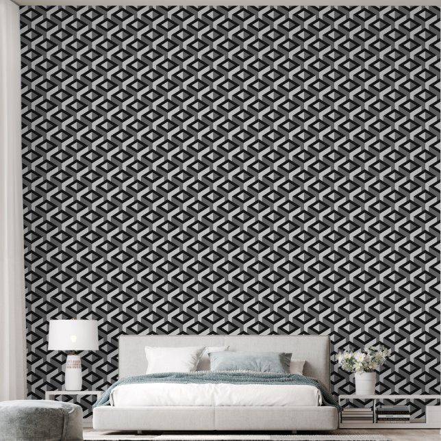 Strepen patroon wallpaper behang (Slaapkamer)