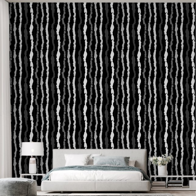 Strepen patroon wallpaper behang (Slaapkamer)
